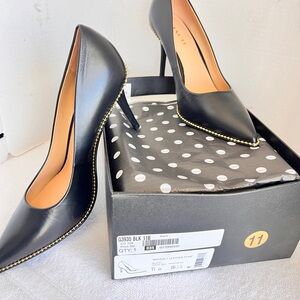 NIB Coach Waverly Leather Pump size 11B Womens Shoes Black Bead Chain No Box Top